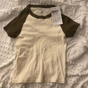 brown and white brandy melville top in size small